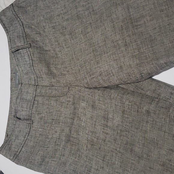Ann Taylor Career Dress Pants Flat Front Wide Leg Linen Blend - Picture 2 of 11